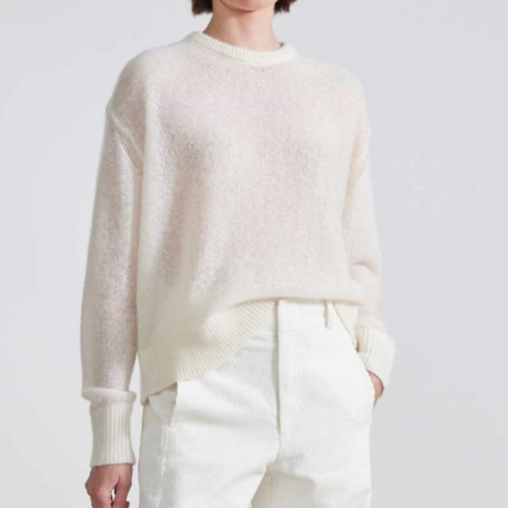 Apiece Apart Softest Tissue Weight Sweater-Cream
